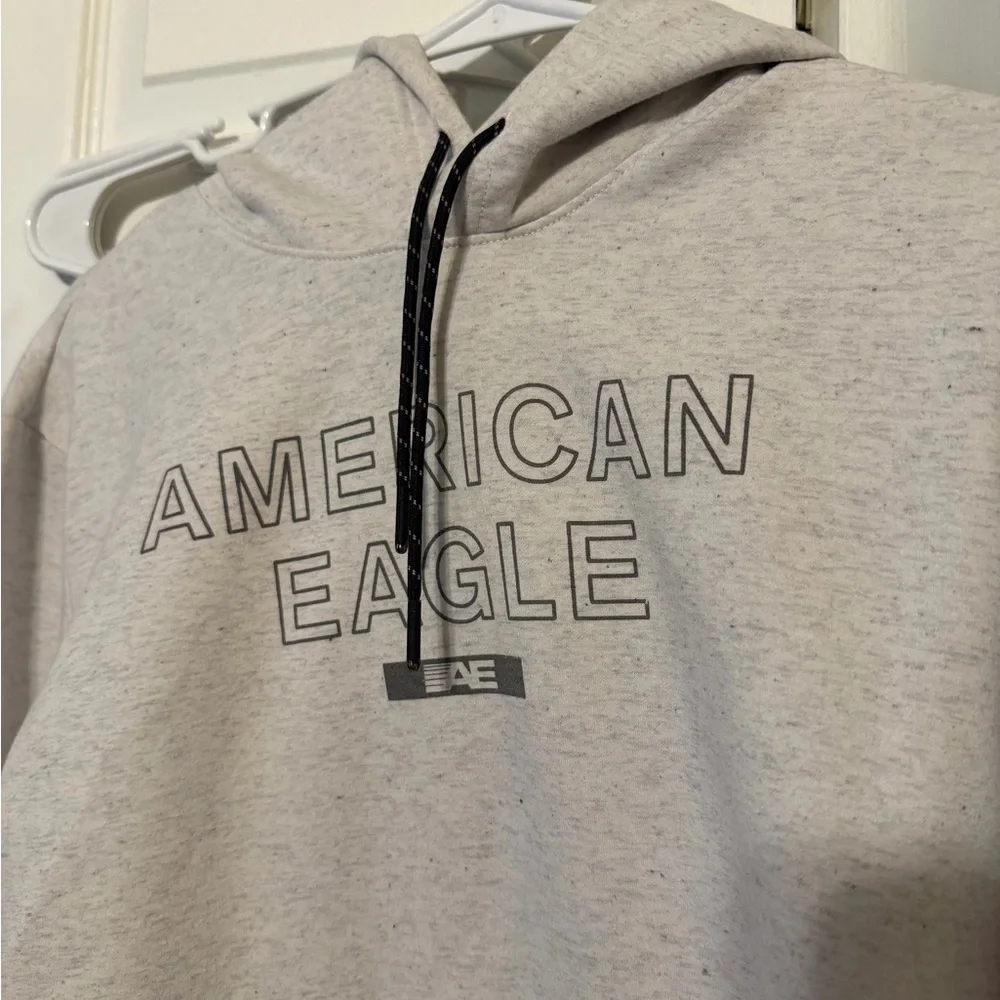 American Eagle Mens Light Gray Hoodie - Picture 6 of 8